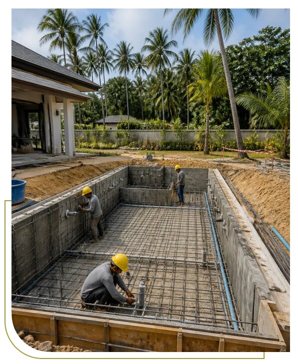 Строительство бассейнов на Пхукете для клиентов из Железногорска